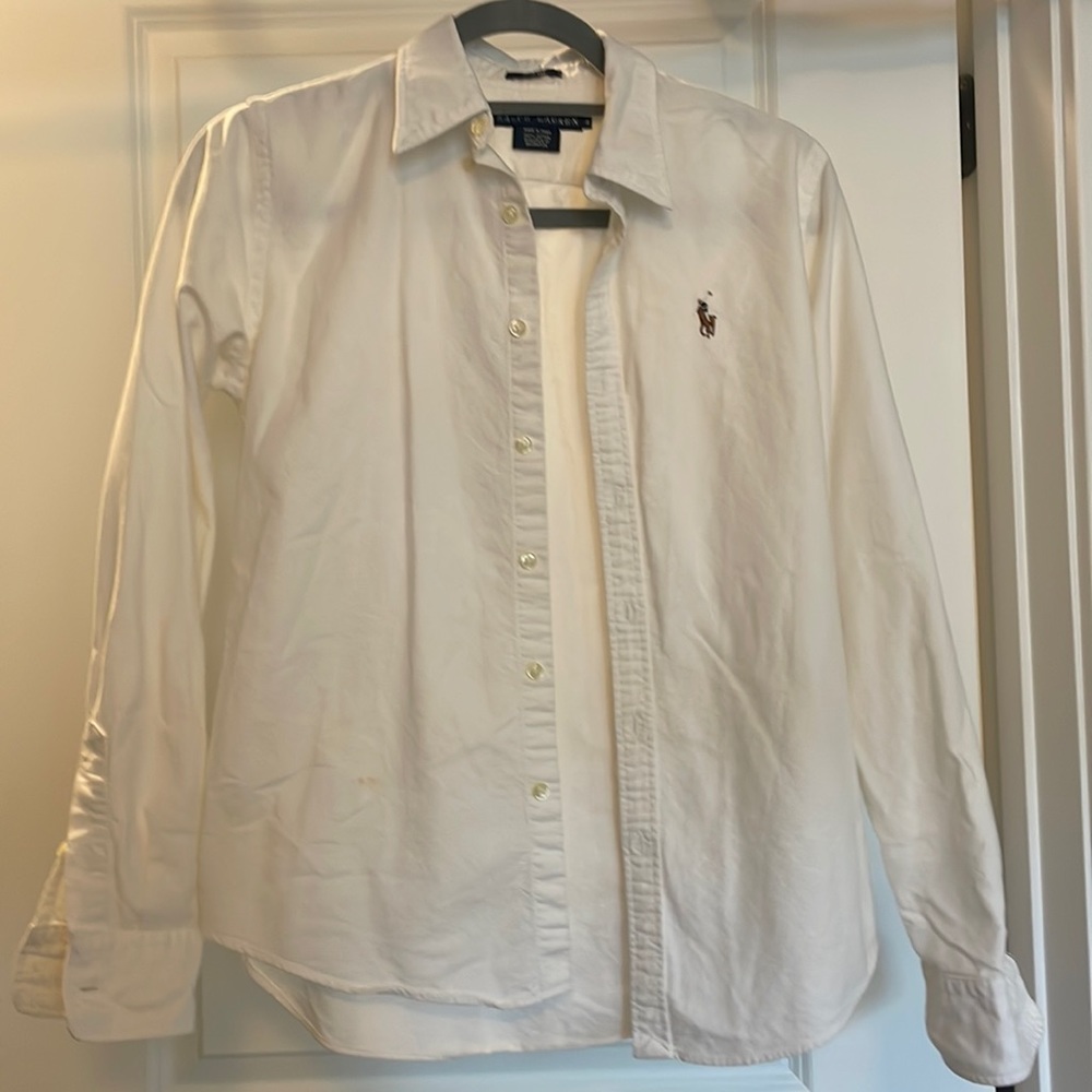 Ralph Lauren white cotton button up